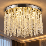 Krištáľový LED luster LLC215/400WH okrúhly, 22W, studené/teplé/neutrálne svetlo, krištáľ, zlatý