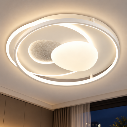 ISTARAVSHAN LED luster s diaľkovým ovládaním, oválny tvar, 85W, studené/teplé/neutrálne svetlo, stmievateľné, biela