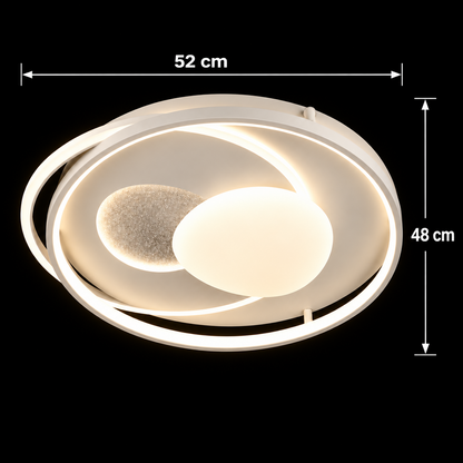ISTARAVSHAN LED luster s diaľkovým ovládaním, oválny tvar, 85W, studené/teplé/neutrálne svetlo, stmievateľné, biela