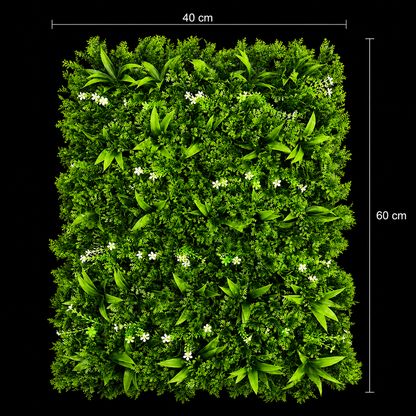 Panou de Gard Viu Artificial Frunze de Piersic Mix, 40 x 60 cm, Verde