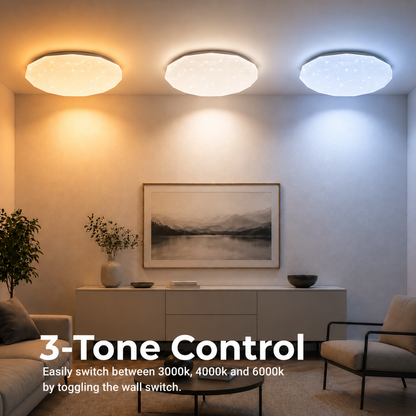 Šesťhranné LED stropné svietidlo 33 cm, 27W, 3000K / 4000K / 6000K, biele, kovové a akrylové