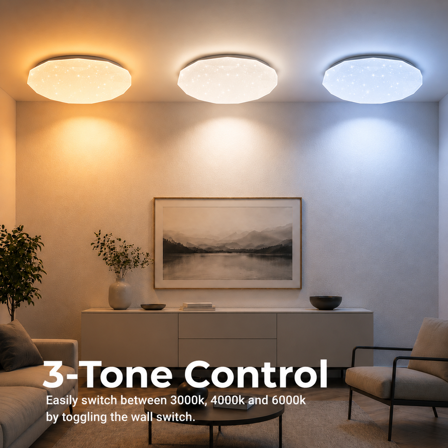 Šesťhranné LED stropné svietidlo 33 cm, 27W, 3000K / 4000K / 6000K, biele, kovové a akrylové