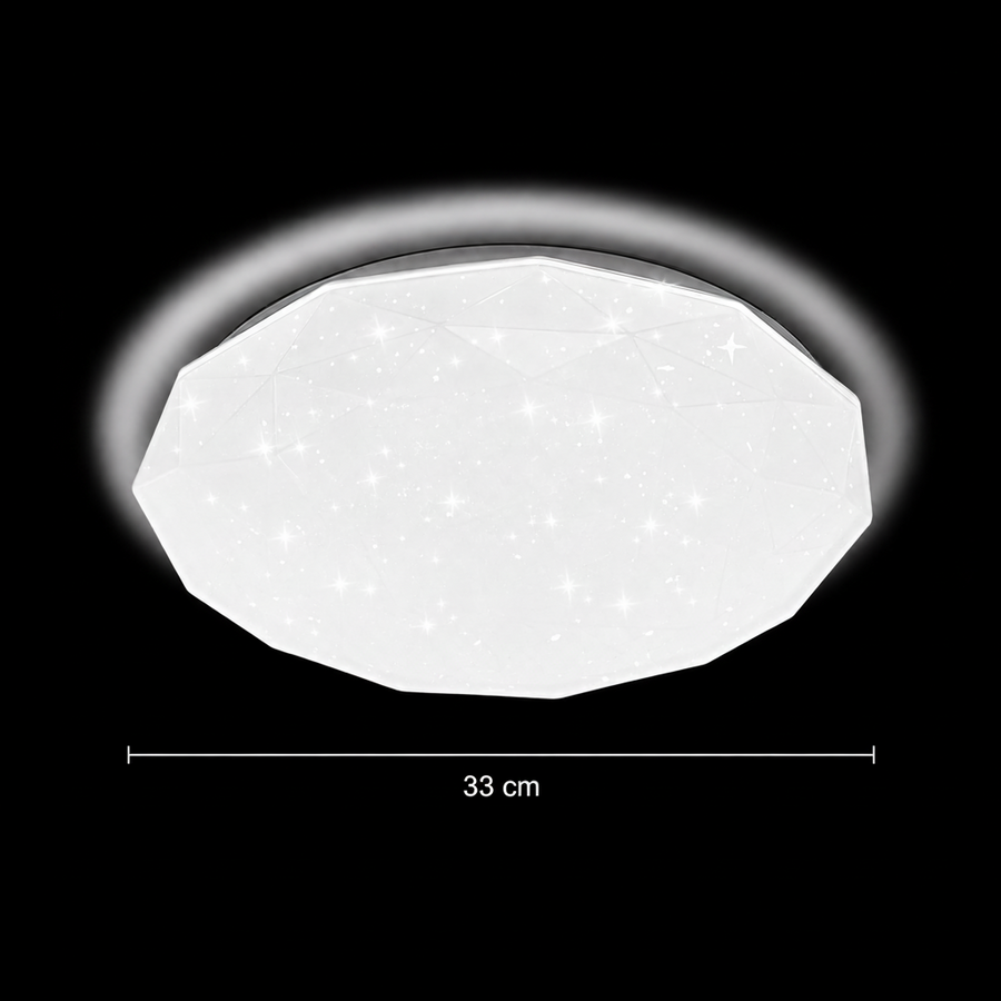 Šesťhranné LED stropné svietidlo 33 cm, 27W, 3000K / 4000K / 6000K, biele, kovové a akrylové