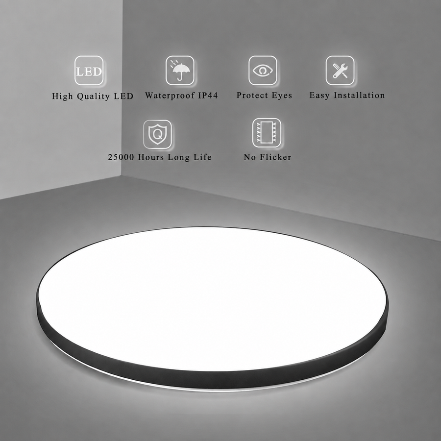 LED stropné svietidlo SOLIS 37cm 33W Cold Light Black