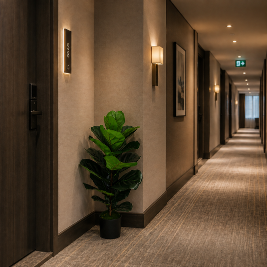 Planta Artificială Copac Tip Ficus, 2 Ramuri, 67 cm, Verde, cu Ghiveci