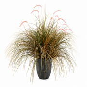 Planta Artificială Iarbă Ornamentală Tip Coadă de Vulpe, 120cm, Iarbă curbată și Spice, Verde si Roz, Fara Ghiveci
