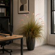 Planta Artificială Iarbă Ornamentală Tip Coadă de Vulpe, 120cm, Iarbă curbată și Spice, Verde si Roz, Fara Ghiveci