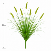 Okrasná tráva s umelým líščím chvostom, 60 cm, so 7 koreninami, zelená, bez črepníka