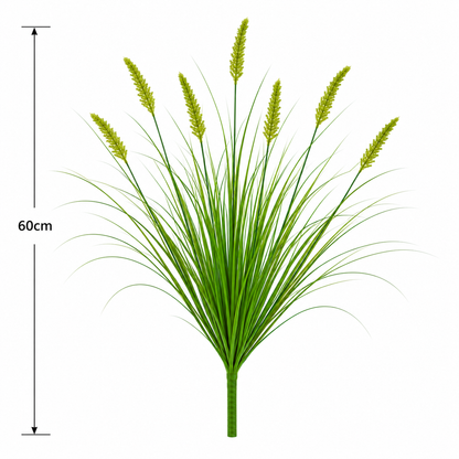 Okrasná tráva s umelým líščím chvostom, 60 cm, so 7 koreninami, zelená, bez črepníka