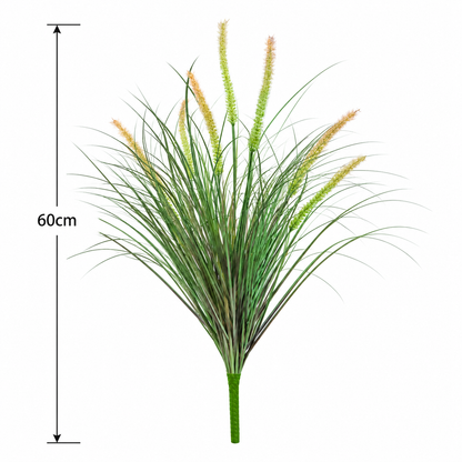Okrasná tráva s umelým líščím chvostom, 60 cm, so 7 koreninami, zelená a ružová, bez črepníka