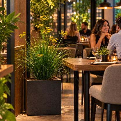Typ kôpru z umelej trávy, 80 cm, s 9 kvetmi, zelený a žltý, bez črepníka