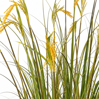 Typ korenia z umelej rastliny z okrasnej trávy, 150 cm, so 17 drôtmi, zelený a žltý, bez črepníkov