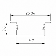 Profil din aluminiu incastrat pentru banda LED, Lungime 300cm, Alb