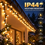Lineárny vianočný typ inštalácie Mini glóbusy, teplé svetlo, 1000 cm, 300 LED, IP44
