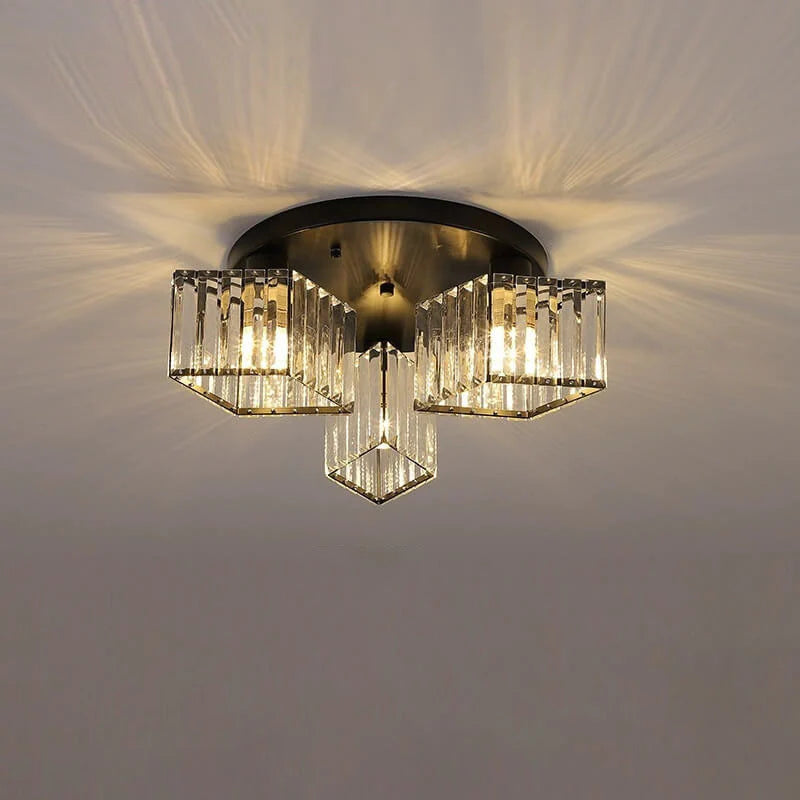 Klasický moderný luster Sasha, LC117/3BK, 3x E27, kov a krištáľ, čierny, tienidlo