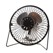 Mini ventilátor s káblom USB, kovový, čierny