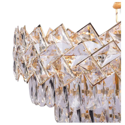 Crystal Luster Windsor Noble 5xE27, priemer 40 cm, lesklé zlato, nastaviteľná výška