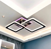 Lustra LED 126W 1+1 SQUARE Black RGB Cristal -09B