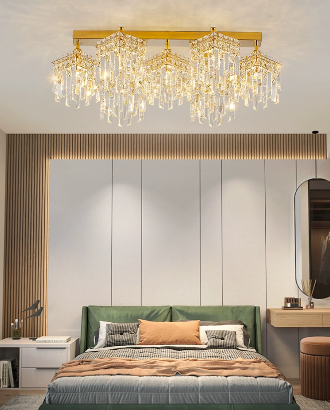 Krištáľový luster CC180/7GD, 70cm, 7xE14, zlatý