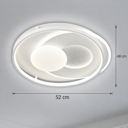 LED luster s diaľkovým ovládaním ISTARAVSHAN, okrúhly tvar, 86W, studené/teplé/neutrálne svetlo, stmievateľné, biela