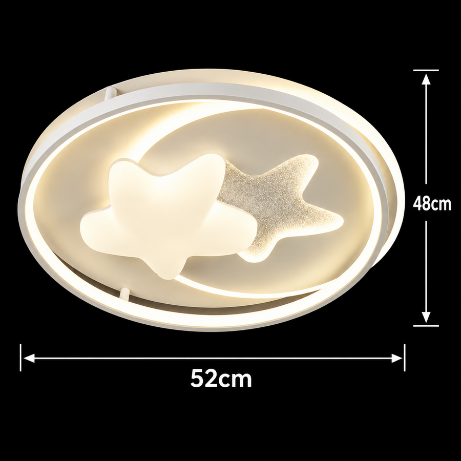 LED luster s diaľkovým ovládaním ASTERA, Shape of Heavenly Body, 87W, Studené/Teplé/Neutrálne svetlo, Stmievateľné, Biely