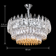 Krištáľový luster MAJESTIC Magno 15x E14, priemer 60cm, lesklý chróm, nastaviteľná výška