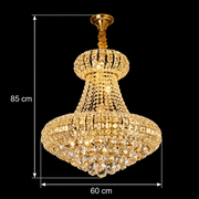 Krištáľový luster CASTRUM Magno 11xE14, H60 cm, zlatý, nastaviteľná výška, kov a krištáľ