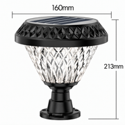 LED solárne svietidlo pre vonkajší stĺp KATTAKURGAN, 8W, teplé/studené/neutrálne svetlo + RGB, okrúhly tvar, hliník, čierna, stmievateľné