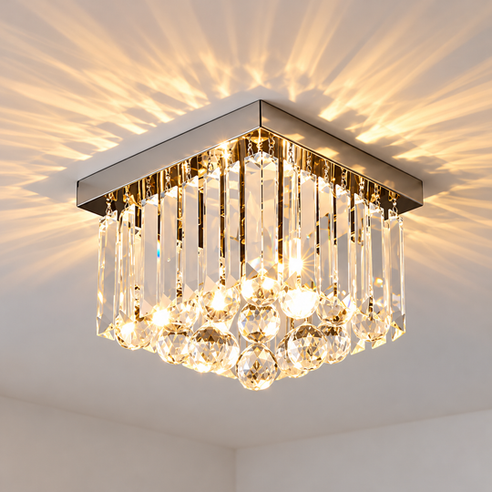 Crystal Martinez lineárny luxe, priemer 35 cm, 4x E14, lesklý chróm