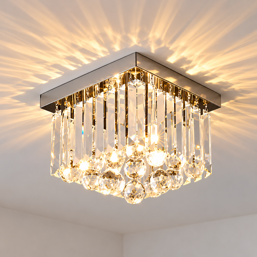 Crystal Martinez lineárny luxe, priemer 35 cm, 4x E14, lesklý chróm