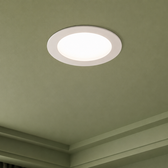 AKTOBE LED Spot, Ø16,8 cm, 12 W, okrúhle, studené svetlo, biela, kov a akryl