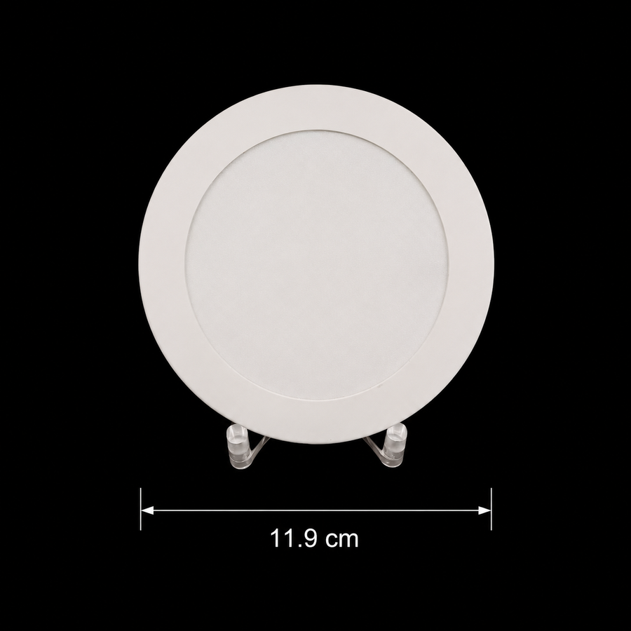 Spot LED AKTOBE, Ø11.9cm, 6W, Rotund, Lumina Rece, Alb, Metal si Acrilic