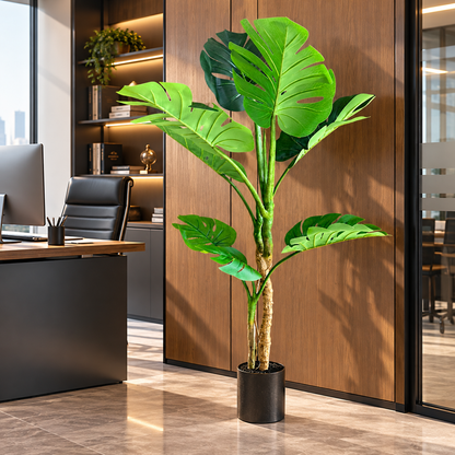 Umelá rastlina typu Monstera Deliciosa, 8 listov, 140 cm, zelená
