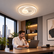 LED luster s diaľkovým ovládaním ISTARAVSHAN, okrúhly tvar, 86W, studené/teplé/neutrálne svetlo, stmievateľné, biela