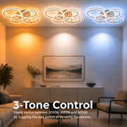 LED luster s diaľkovým ovládaním BETTY 81W, 6 kruhov, studené/teplé/neutrálne svetlo, stmievateľné, lesklé zlato
