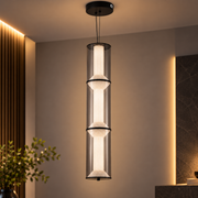 Závesný LED luster s diaľkovým ovládaním 78W, Orin, 3 prvky, Nastaviteľná výška, Teplé/Studené/Neutrálne svetlo, Biely, Kov
