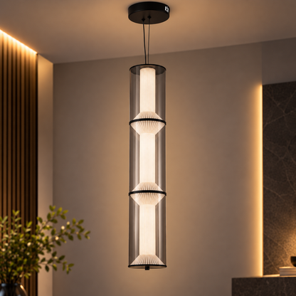 Závesný LED luster s diaľkovým ovládaním 78W, Orin, 3 prvky, Nastaviteľná výška, Teplé/Studené/Neutrálne svetlo, Biely, Kov