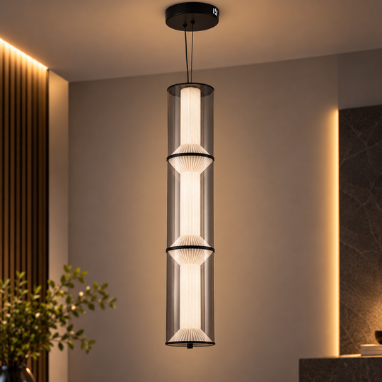 Závesný LED luster s diaľkovým ovládaním 78W, Orin, 3 prvky, Nastaviteľná výška, Teplé/Studené/Neutrálne svetlo, Biely, Kov