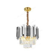 Crystal Luster Blois Noble 5XE14, priemer 40 cm, striebro, nastaviteľná výška
