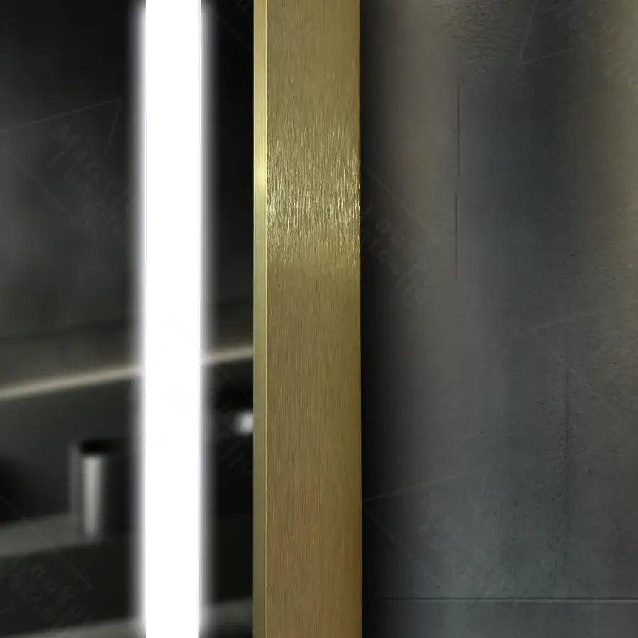Zrkadlo LED obdĺžnik 75x90cm Verite Royale Gold Motionglow Marcello Smoteble Clock Defosting System