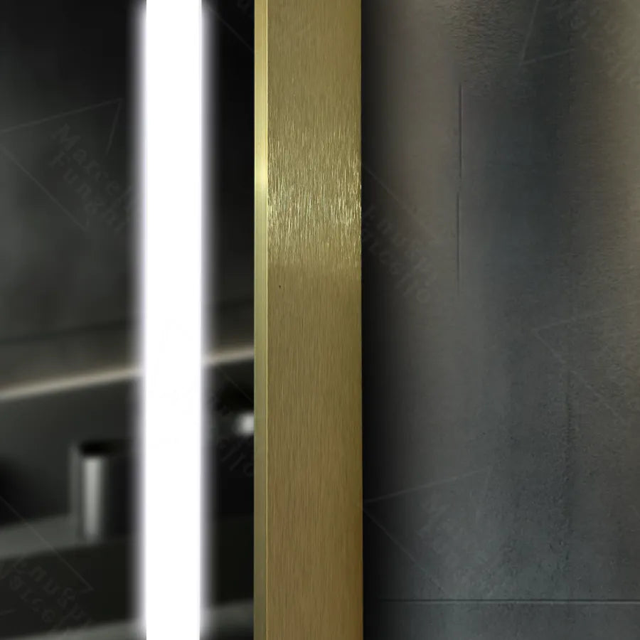 Zrkadlo LED obdĺžnikový 60x80cm Verite Royale Gold Motionglow Marcello Smoteble Clock Defosting System