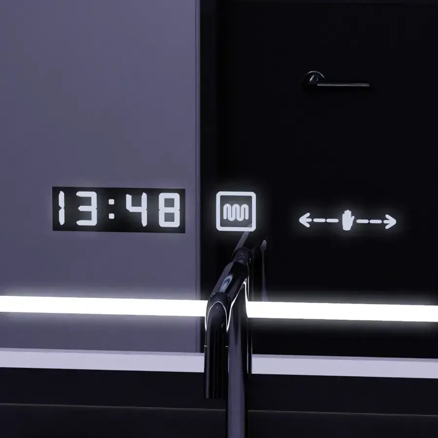 Zrkadlo LED obdĺžnikový 90x60cm Sole Sullo Sensor System rozmrazujúce hodiny a teplomer