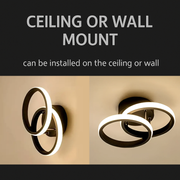 LED luster VERTEX CIRCULA 22W, 2 kruhy, kovové rámy, studené/teplé/neutrálne svetlo, čierny