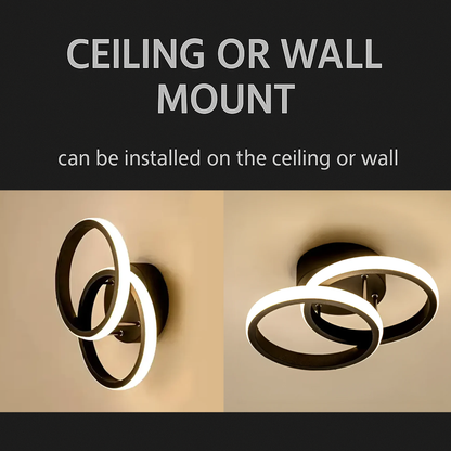 LED luster VERTEX CIRCULA 22W, 2 kruhy, kovové rámy, studené/teplé/neutrálne svetlo, čierny