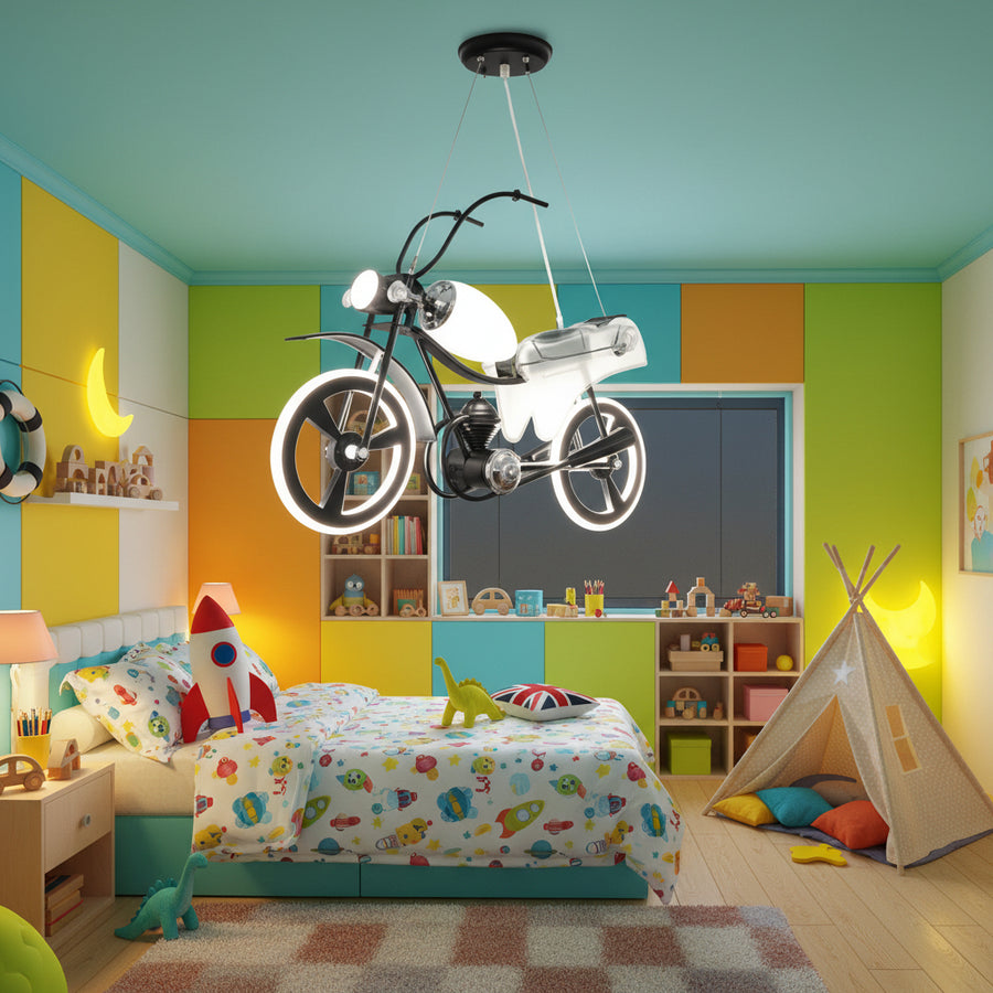 LED detský luster FIGHTER, Typ Lietadlo, 100W, Studené/Teplé/Neutrálne svetlo, Letecká sivá