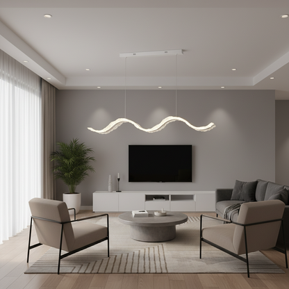 Lustra LED cu Telecomanda, Suspendata AMI 78W, Liniara, Lumina Rece/Calda/Neutra, Alb, Inaltime Reglabila