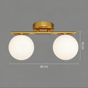 ORI LED a krištáľový luster, 30cm, 2xG9, Glóbusy, Zlatý