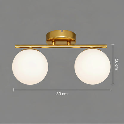 ORI LED a krištáľový luster, 30cm, 2xG9, Glóbusy, Zlatý