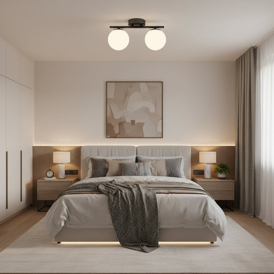 ORI LED a krištáľový luster, 30cm, 2xG9, Glóbusy, Čierny