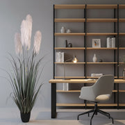 Aranjament decorativ cu 5 fire, Stuf artificial în ghiveci, 240cm, Verde